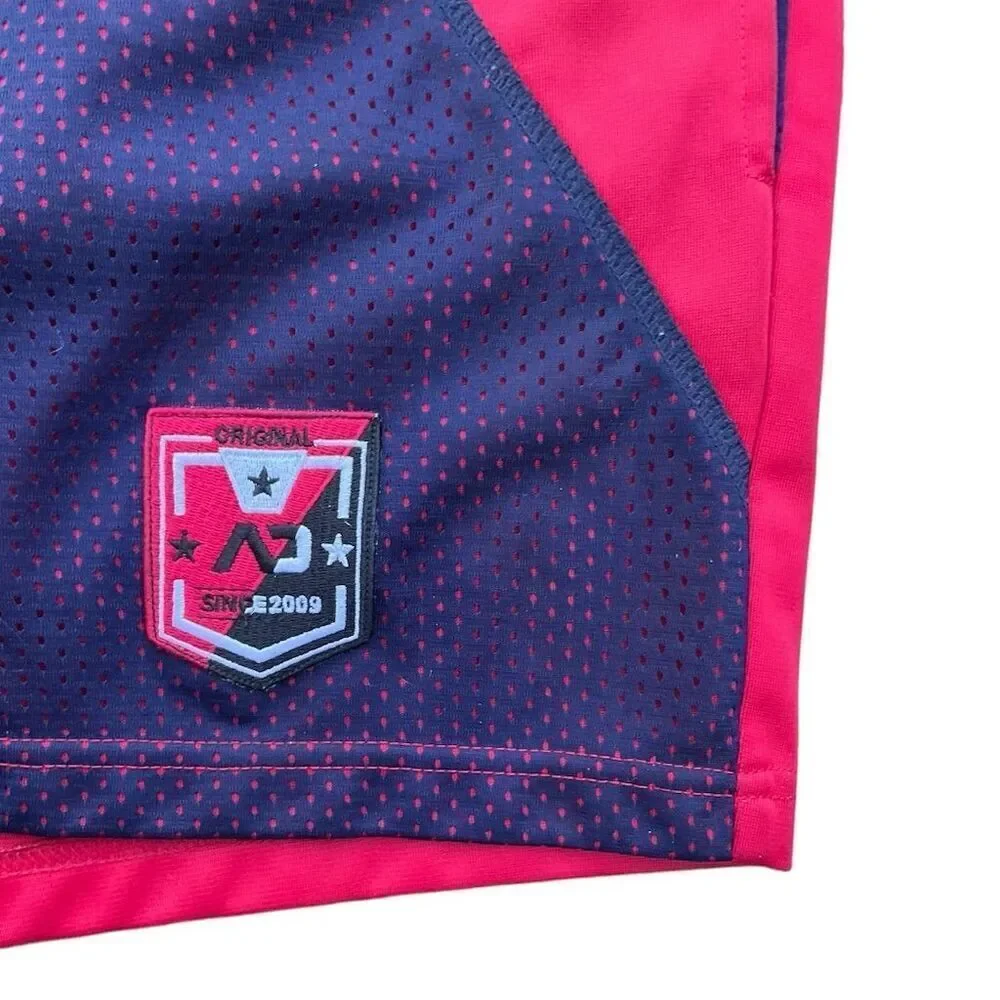 🟥 ADDICTED Men’s Red & Navy Color Block Shorts | Size XL‎